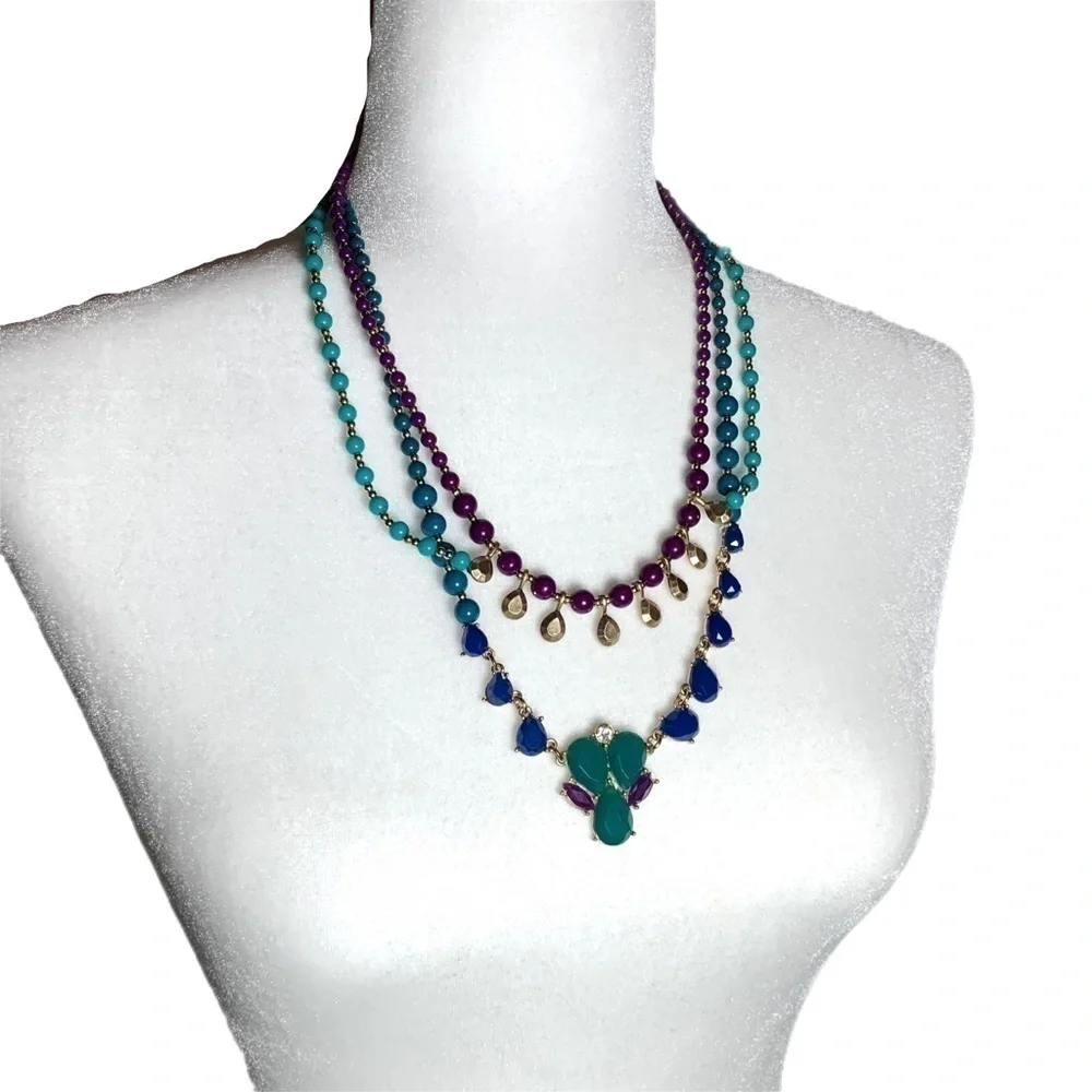 Boho Blue & Purple Necklace & Earring Bundle - Picture 14 of 15